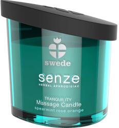 SWEDE Senze illatos gyertya, masszázshoz, afrodiziákum hatással, Menta, Rózsa, Narancs ízű, 50ml (FEN0033919)