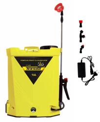 TEKSOR TT-16AB újratölthető permetező pumpa, 12V, 8Ah, 16 l tartálykapacitás, tartozékokkal (TT-16AB)