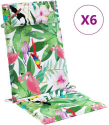 vidaXL 6 db többszínű oxford szövet magas háttámlájú székpárna 3.2 kg (361927)