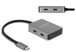Delock USB 10 Gbps Tetején 4 USB Porttal Rendelkező USB Type-C Hub USB Type-C Csatlakoztatóval