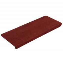 vidaXL 15 db piros öntapadó lépcsőszőnyeg 65x24, 5x3, 5 cm 343480 (343480)