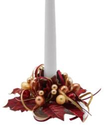  Gyertyagyűrű bordó-arany 14cm átmérő (100005956)
