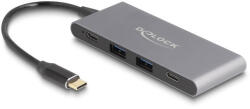 Delock 4 Portos USB Type-C Hub 2 x A-típusú USB És 2 x USB Type-C 10 Gbps
