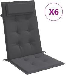 vidaXL Magas háttámla párna szett, 6 db vidaXL, antracit, Oxford szövet, 120 x 50 x 3 cm, 3, 2 kg (361876VidaXL)