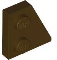 LEGO® 24307c120 - LEGO sötétbarna lap 2 x 2 méretű, lecsapott, jobbos (24307c120)