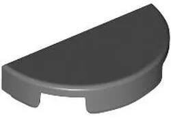 LEGO® 1748c85 - LEGO sötétszürke csempe 1 x 2 méretű, félkör (1748c85)