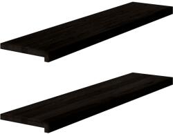 vidaXL lépcsőfokok 2 db Sötétbarna 110x30x2 cm tömör fa tölgyfa 3283806 (3283806)