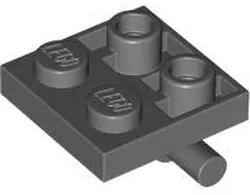 LEGO® 5066c85 - LEGO sötétszürke lap 2 x 2 méretű fogantyúval az alján (5066c85)