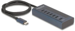 Delock USB 10 Gbps Hub 7 Db. USB Type-C Porttal, Amelyből 6 Adat Csatlakoztatási Felület És Egy Adat És 20 Watt-os PD Tápjelzéssel