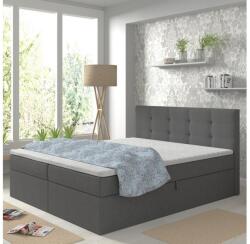 Meble Polskie Kárpitozott ágy matracokkal és topperrel, ágy alatti tárolóval EMBER 180x200 cm antracit 04KTCLU574P180V1S1ML96 (MF0009)