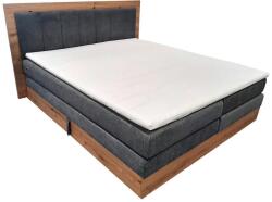 Meble Polskie Boxspring ágy matracokkal és topperrel, tárolóhellyel JASMINE 180x200 cm szürke 04KTCLU506P180V1S1UR3 (MF0005)