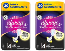 Always Platinum Secure Night betét 4-es méret (2x20 db)
