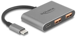 Delock 3 Port USB Hub 10 Gbps USB Type-C Csatlakozóval - 1 x USB Type-C + 2 x A-típusú USB Csatlakozó