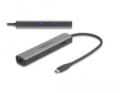 Delock USB 40 Gbps USB Type-C Dokkolóállomás 8K - HDMI / USB 10 Gbps / 2, 5 Gigabit LAN / PD 3.0 100 W