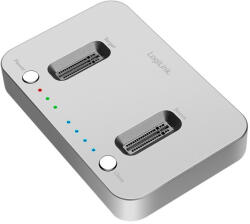 LogiLink Két M. 2 NVMe SSD Dokkolóállomás, Offline Klónozási Funkció, USB 3.2 Gen 2, Ezüst - fizz