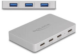 Delock 7 Portos USB Hub 4 x USB Type-C Anyával És 3 x A-típusú USB Anyával PD 82 W-tal
