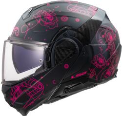 LS2 Cască de motocicletă pliabilă LS2 FF910 Advant II Sophia negru-roz (LS569102345XS)