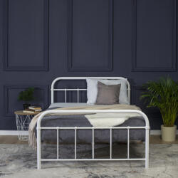 WIPMEB Fehér Fém Ágykeret 120x200 cm PABLO