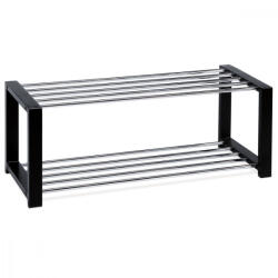 Artium 83168-11 Modern cipőtároló krómozott polcokkal fekete színben