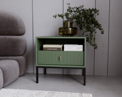 WIPMEB Magas komód smoke green színben fekete elemekkel arany fogantyúkkal - MAGGIORE MA06