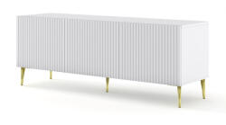BIM Furniture Ravenna Tv állvány 150 Cm, Matt Fehér, Arany Lábakkal Ravenna B Tv Stand 3d