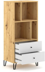 WIPMEB BILBAO BL07 2S Polcos szekrény Kézműves tölgy/matt fehér színben