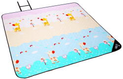 NILS CAMP Piknik takaró 195X200 cm Nils Camp NC8028 Zsiráf bézs|kék|rózsaszín