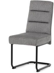 Artium Szánkótalpas Étkezőszék, zsebrugós ülőfelület, fogantyú a háttámlán, világosszürke szövet, fekete fém