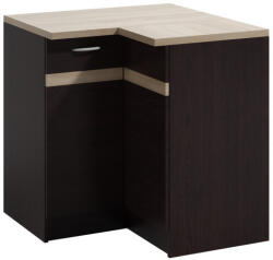 Wipmeb Konyhai Alsószekrény, Sarokelem (Jobb) Sötét Sonoma Színben. LIVIA LV-12/D 90 N