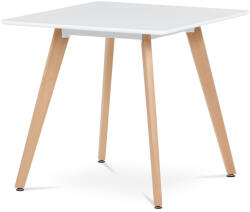 Artium Étkezőasztal 80x80x74 cm, MDF, fehér matt lakk, tömör bükk lábak. DT-312