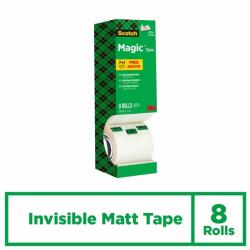 3M Banda adeziva invizibila Scotch Magic, 19mm x 33m, 8 role/set (3M20018)