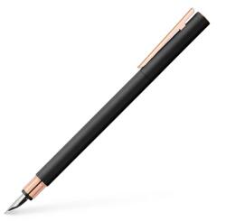 Faber-Castell Töltőtoll Faber-Castell Neo Slim mertál fekte test, rózsaarany klipsz M-es heggyel (343100)