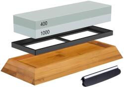 HARAHU Fenőkő bambusz alaplappal és élszögtartóval - 400/1000 KP37739