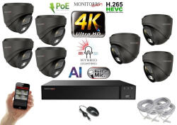 Monitorrs Security - AI Hybrid Light IP kamerarendszer 7 kamerával 8 Mpix GD - 6482k7