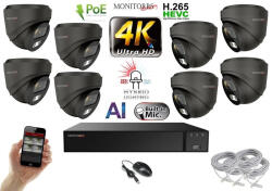 Monitorrs Security - AI Hybrid Light IP kamerarendszer 8 kamerával 8 Mpix GD - 6482k8