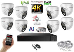 Monitorrs Security - AI Hybrid Light IP kamerarendszer 8 kamerával 8 Mpix WD - 6481k8