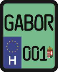  Rendszám matrica rollerre (GABOR-001)