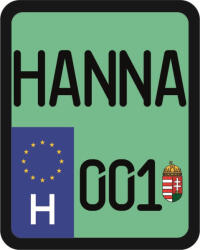  Rendszám matrica rollerre (HANNA-001)