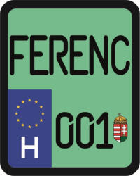  Rendszám matrica rollerre (FERENC-001)