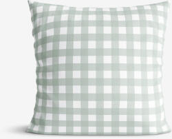 Goldea față de pernă 100% bumbac - carouri verde salvie 45 x 45 cm