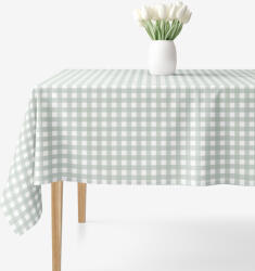 Goldea szögletes terítő 100% pamutvászon - zsálya színű kockás 100 x 100 cm