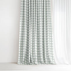 Goldea pamut drapéria - zsálya színű kockás 180x150 cm