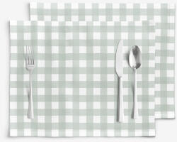 Goldea pamut reggeliző alátét - zsálya színű kockás - 2db 30 x 40 cm