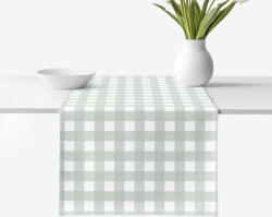 Goldea pamut asztali futó - zsálya színű kockás 35x180 cm
