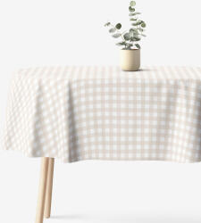 Goldea ovális pamut terítő - latté kockás 140 x 240 cm