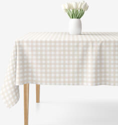 Goldea szögletes terítő 100% pamutvászon - latté kockás 120 x 180 cm