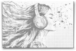  PontPöttyöző - A lélek dallama Méret: 40x60cm, Keretezés: Műanyagtáblával, Szín: Fekete