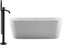 EWECA Set cada freestanding Beauty, ovala, acril, alba, 170 x 80 x 58 cm, cu baterie Slimmer neagra, Eweca (CFR6861&1310639)