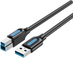  KÁBEL USB-A 3.0/M -> USB-B/M, 3m, (PVC, fekete), Vention (COOBI)