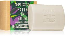 Faith in Nature Lavender & Geranium șampon organic solid cu lavanda 85 g